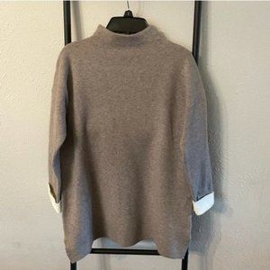 TAHARI Sweater with White Cuff Sleeves Size Small